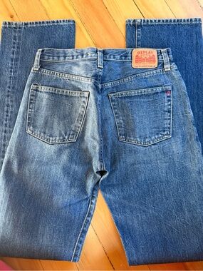 Replay Blue Jeans – High Rise Straight / Long Inseam Denim
